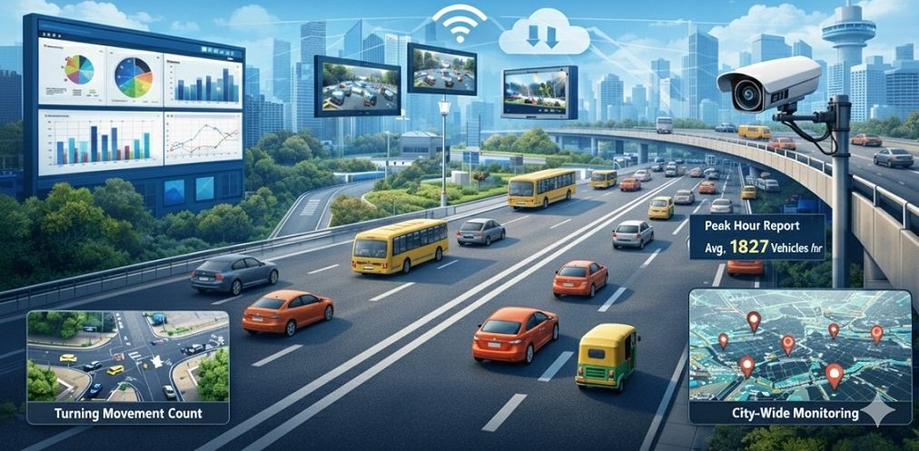 Traffic intelligence across urban corridors: live cameras, counts and city-wide monitoring